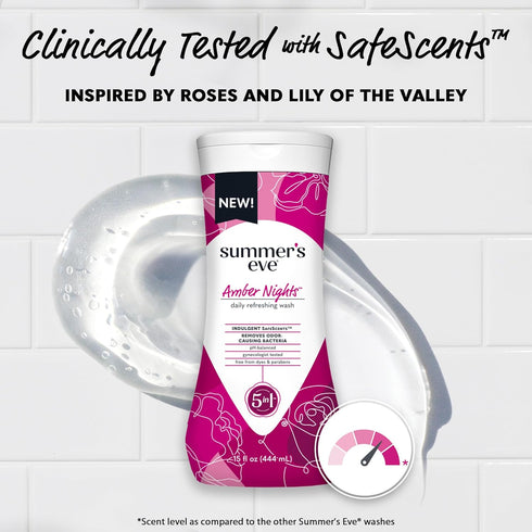 Summer's 15 oz (Pack 2) Eve Amber Nights with Oat and Shea Extracts, Daily Refreshing All Over Feminine Body Wash