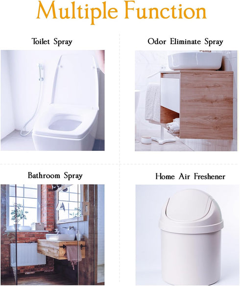 Clean-n-Fresh Toilet Spray, 6.8 Fl.Oz, Vanilla Scent - Natural Plant Essential Oil Air Freshener