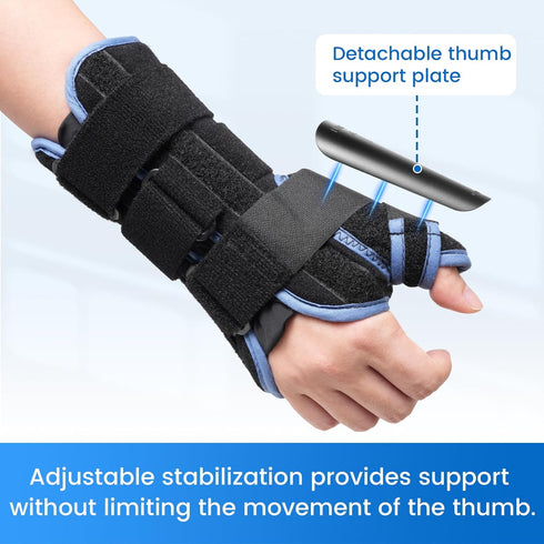 Velpeau Carpal Tunnel Wrist Brace with Thumb Stabilizer Night Support, Completely Stabilizes Wrist Thumb Joint, Pain
