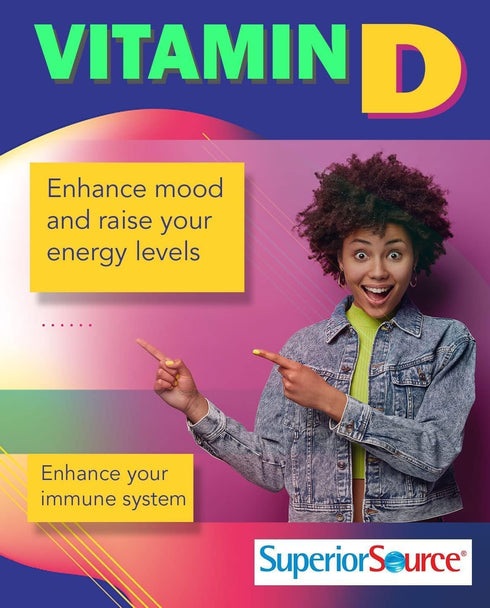 Superior Source Vitamin D3 10000 IU, 100 Count, Quick Dissolve MicroLingual Tablets, Immune Support
