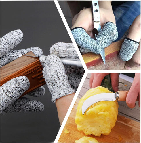 10pcs Breathable Cut Resistant Finger Cots, Reusable Non Slip Thumb Protector Gloves for Work