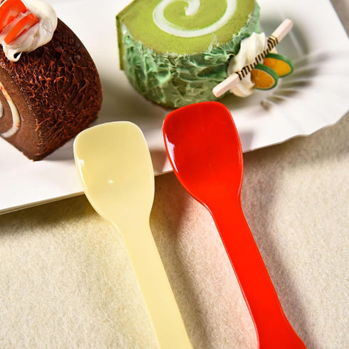 100 Pieces Ice Cream Scoops, Disposable Cake Spoons, Plastic Yogurt Pudding Spoons, Ice Cream Spoons (Clear)