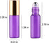 MaxMau 24 Pack Essential Oils Roller Bottles, 5ml Colourful Roll On Bottles with Steel Roller Balls