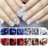 Independence Day Nail Art Glitter Flakes, 12 Grids Mixed Blue Red Sequins for USA Nail Decorations