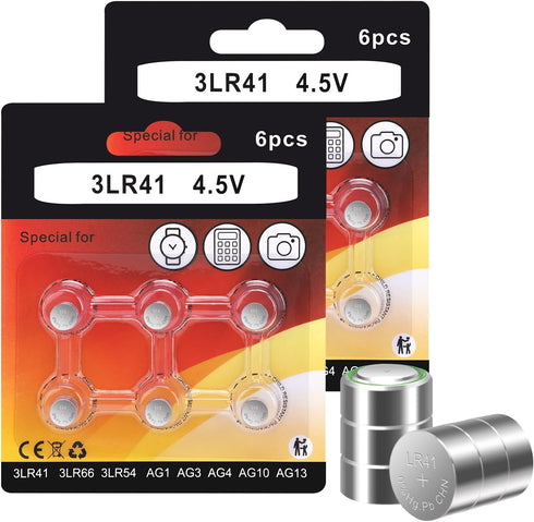 JOXIYECLTL 3LR41 3AG3 3x392 Batteries 4.5V for Bore Sight Laser Cartridges(12 Pack)