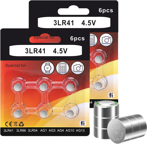 JOXIYECLTL 3LR41 3AG3 3x392 Batteries 4.5V for Bore Sight Laser Cartridges(12 Pack)