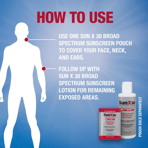 Sun X 30+ SPF Oil Free Sunscreen Lotion (4oz Tottle) - Broad Spectrum UVA/UVB Protection, Water & Sweat Resistant