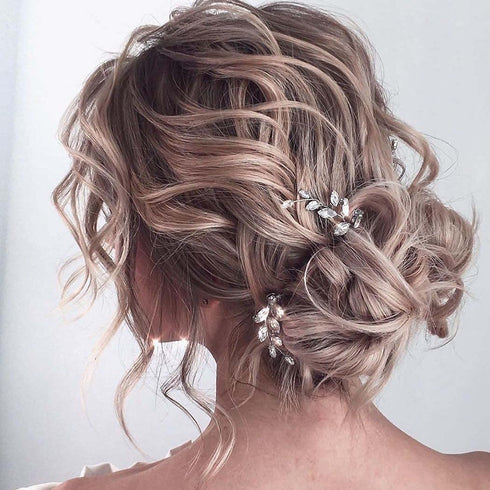 Jeairts Rhinestone Hair Pins, Crystal Wedding Headpiece, Sparkly Bride Hair Accessories for Women and Girls