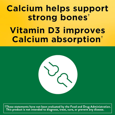 Nature Made Calcium 600 mg with Vitamin D3 - Dietary Supplement for Bone Support, 120 Tablets (Pack of 3)