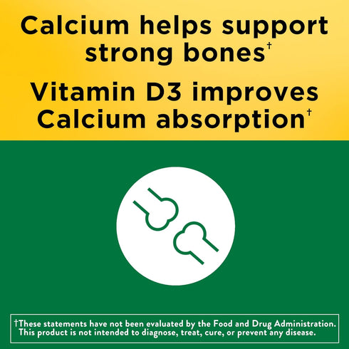Nature Made Calcium 600 mg with Vitamin D3 | 220 Tablets | Dietary Supplement for Bone Support (pack of 1)