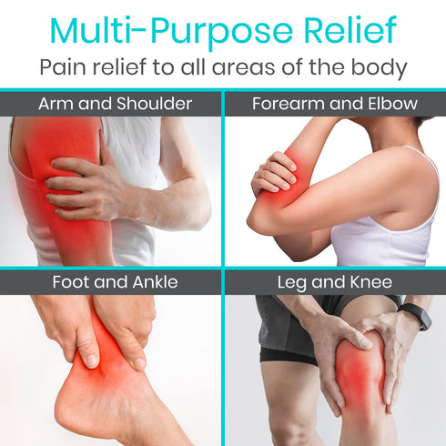 Vive Elastic Knee Wrap - Ankle, Foot, Calf & Wrist Support Wraps for Pain Relief - Compression Bandage for Legs - For Edema, Weightlifting, Sports, Plantar Faciitis, Stabilizing Ligaments, Joint Pain