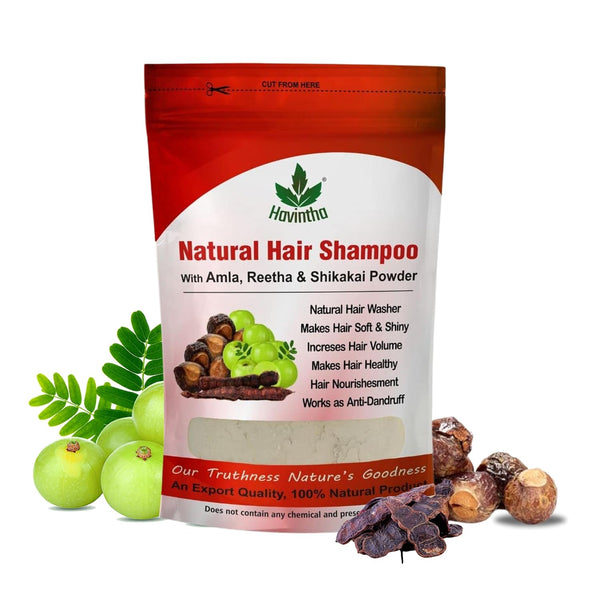 Natural Hair Shampoo for Hair, 8 oz, AMLA REETHA SHIKAKAI POWDER, Product of Havintha, 227g