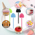 Honbay 100PCS 4 Inch Assorted Color Mini Plastic Shovel Spoons Disposable Love Heart Shaped Spoon Ice Cream Dessert