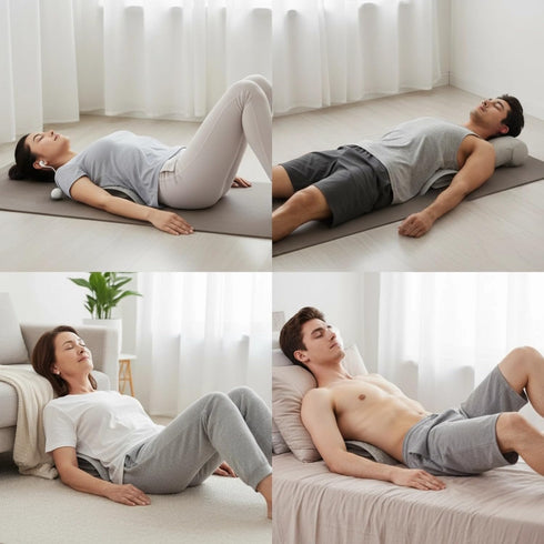 MIEKARA Back Stretcher for Lower Back Pain Relief, Adjustable Lumbar Traction Device, Spinal Decompression Board