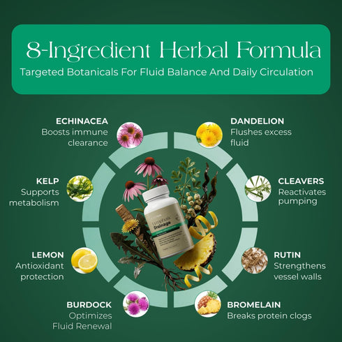 Sculptique 60 Lymphatic Drainage Supplement Lymphatic Drainage Capsules with Dandelion, Burdock, Cleavers & Echinacea