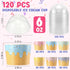 Jingmore 120 Pack 6 oz 5 Summer Ice Cream Paper Cups with Lids Disposable Ice Cream Bowls Paper Treat Dessert Cups