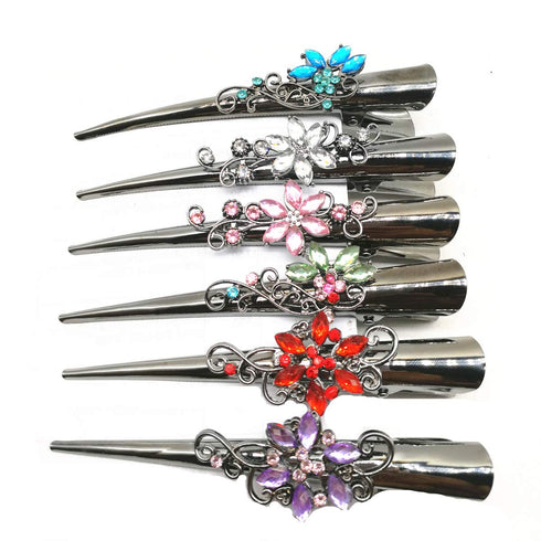 Set of 6 Metal Alligator Sectioning Clips, Non-Slip Hair Grips for Women and Girls