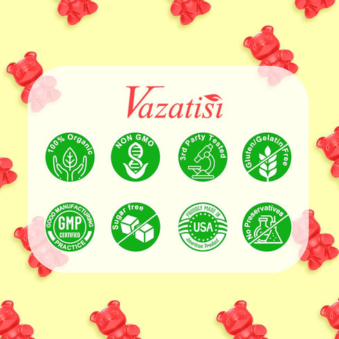 Calcium Magnesium Zinc Gummies with Vitamin D3 & B12, Sugar-Free, Vegan Raspberry Flavor - Supports Bone, Muscle, Mood