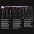 SHANY Makeup Brushes - Black Bombshell, 14-Piece Brush Set for Foundation, Powder, Concealers, Eye Shadows, Kabuki.