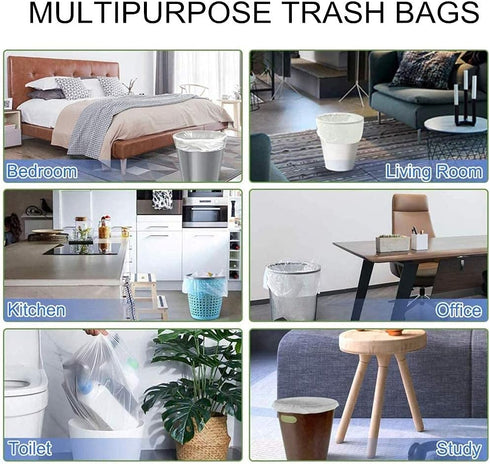 Magesh 4 125 Counts Small Trash Bags, Gallon Trash Bags/Garbage Bags, Strong Wastebasket Liners for Bathroom Bedroom