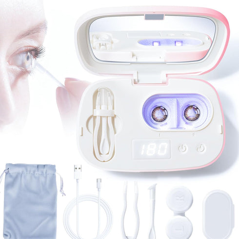 Portable Contact Lens Cleaner, ALLGLAM Automatic Ultrasonic Contact Lens Cleaner Machine with