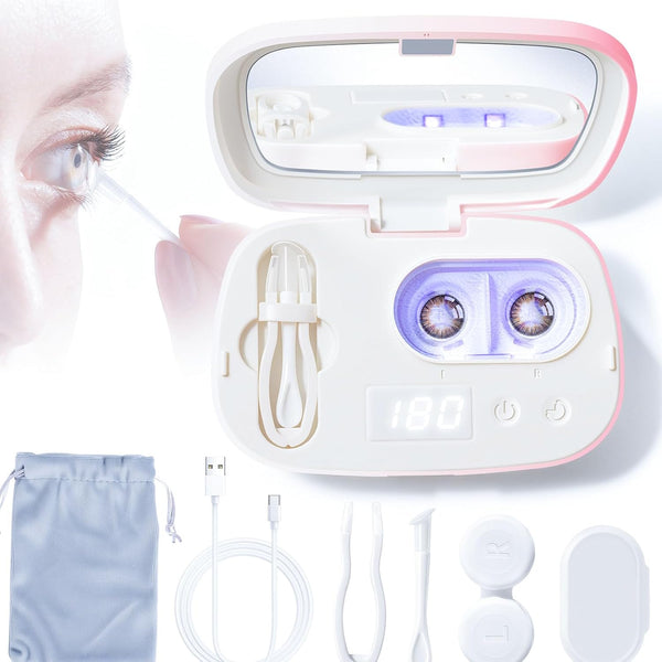 Portable Contact Lens Cleaner, ALLGLAM Automatic Ultrasonic Contact Lens Cleaner Machine with