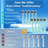 Portable Electric Soft Toothbrush with Travel Case, 90-Day Battery Life, 10 Brush Heads, 15 Modes