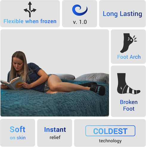 Pack Packs (2 Pack) THE COLDEST WATER Ice Slippers - Reusable Gel Ice Slippers for Arthritis Feet/Plantar