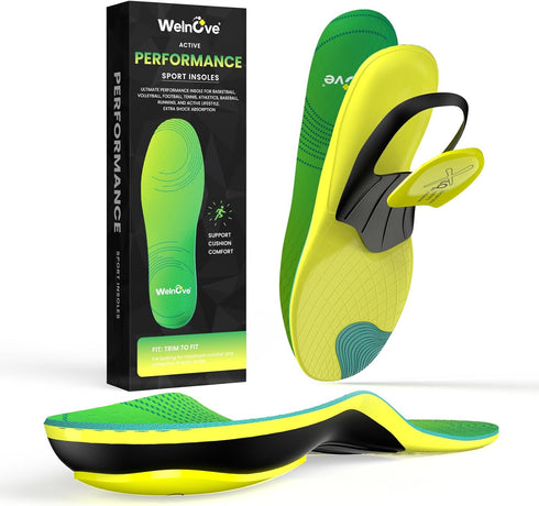 Lightweight Running Sport Insoles for Men Women - Welnove Shock Absorption &