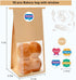 SixWeKit 50 Pack 11" 5.1" 3.9" Packaging Kraft Paper Bread Bags with Clear Window, x x Bakery Bags Tin Tie Tab Lock