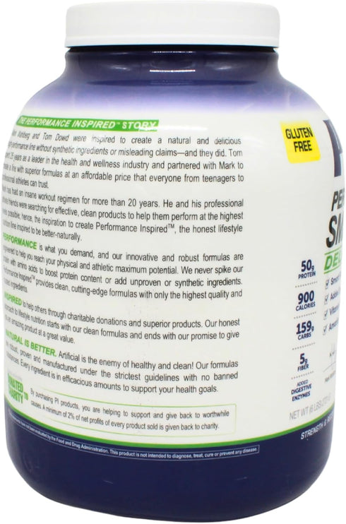 Performance Inspired Nutrition Smart Mass Gainer - 50G Protein, L-Glutamine, Creatine, Fiber, Digestive Enzymes,