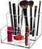 Cerpourt Clear Acrylic Makeup Brush Organizer, Multi-Purpose Storage Holder with 3 Slots for Desk Accessories
