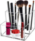 Cerpourt Clear Acrylic Makeup Brush Organizer, Multi-Purpose Storage Holder with 3 Slots for Desk Accessories