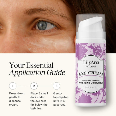 LilyAna Naturals Eye Cream for Dark Circles and Puffiness, Anti Aging Under Eye Cream, Reduce Fine Lines and Wrinkles