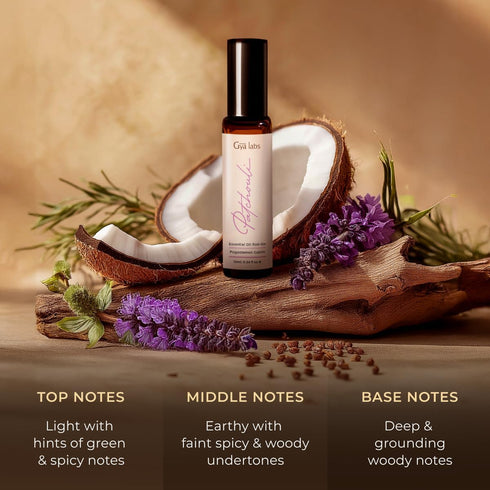 Set Set 5x0.34 Oz Classic & Patchouli Roll on Essential Oils for Skin - Aromatherapy Grade Essential Oils - Fl - Gya