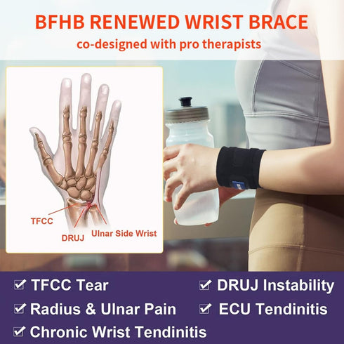 New Updated Wrist Brace for TFCC Tears - Adjustable Dual Protection, Support for Fitness, Weightlifting, Carpal Tunnel