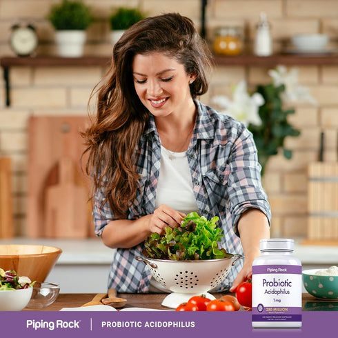 Piping Rock Probiotic Acidophilus Capsules - 240 Count, 1mg, 250 Million CFU, Non-GMO, Gluten Free for Men and Women