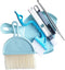 Broom and Dustpan Set - 4 Pcs Cleaning Brushes, Tweezers, Tongs, Mini Kit for Home, Kitchen
