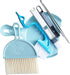 Broom and Dustpan Set - 4 Pcs Cleaning Brushes, Tweezers, Tongs, Mini Kit for Home, Kitchen