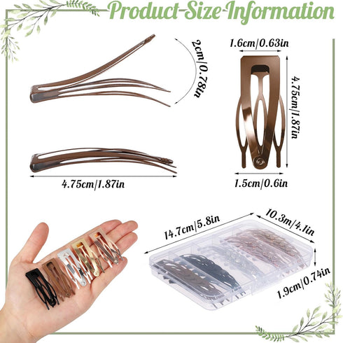 Snap Hair Clips in 5 Colors, Metal Hair Barrettes for Women and Girls Hair Accessories