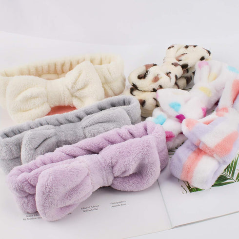 6 Pcs Spa Headband, Soft Coral Fleece Makeup Headband, Face Wash Headband for Shower Skin Care Yoga