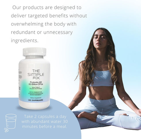 Daily Probiotic 60 Billion CFUs with Organic Prebiotics - Gut Health, Clear Skin, Bloating Aid for Women and Men