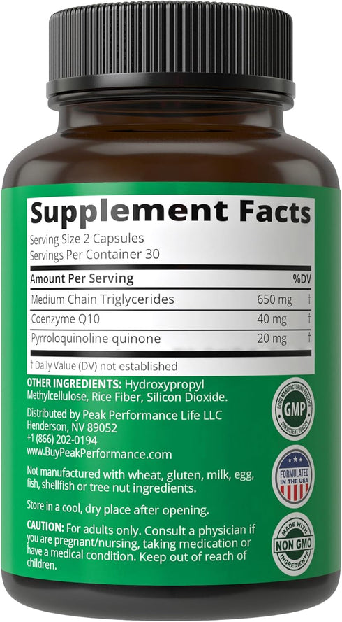 Mitochondria Maximizer with CoQ10 and Active PQQ, 60 Vegetarian Capsules, Natural Cellular Generator