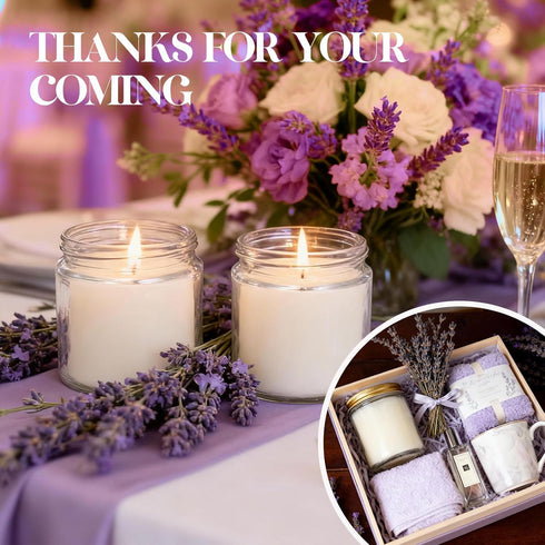 Trxvxo 24 4oz Set, PCS White Soy Wax Candles, Lavender Scented Candle Gift Bulk Wedding Party Favors for Birthday