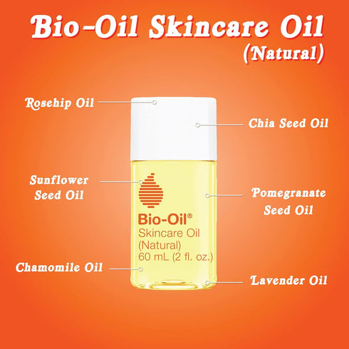 Bio-Oil Serum for Scars and Stretch Marks, Face and Body Moisturizer with Jojoba, Vitamin E, Rosehip Oils (2 oz)