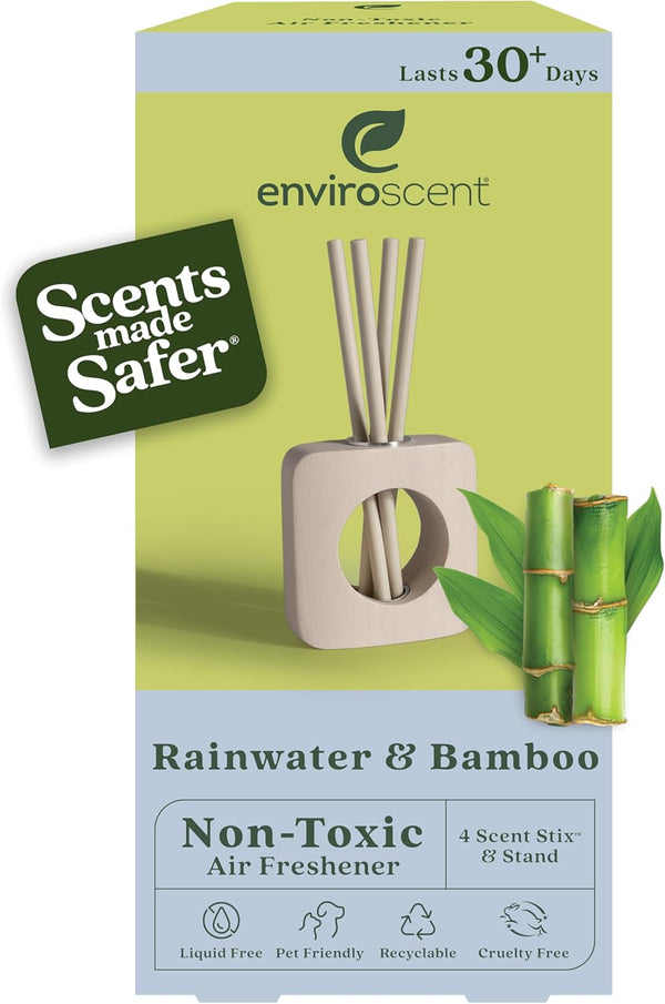 Enviroscent Non-Toxic Air Freshener for Home, Rainwater & Bamboo, Essential Oil Diffuser, Lasts Over 30 Days.