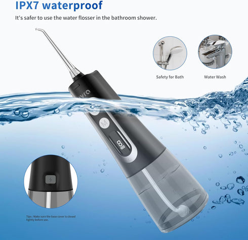 Water Dental Flosser Portable Teeth Cleaner - 9 Modes, 300ml Cordless Oral Irrigator, Rechargeable IPX7 Waterproof for