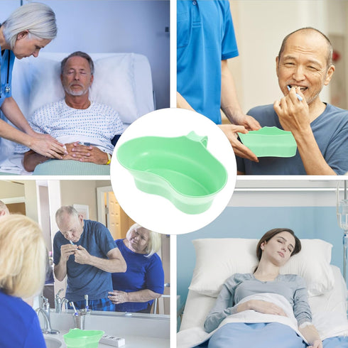 Toothbrush Cup Holder 1Pcs, Plastic Dental Emesis Trays with Handle for Elderly Bedridden Patients and Cleaning