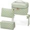 Hedume Set of 4 Waterproof Makeup Bags - Leather Portable Travel Cosmetic Organizer for Makeup & Toiletries