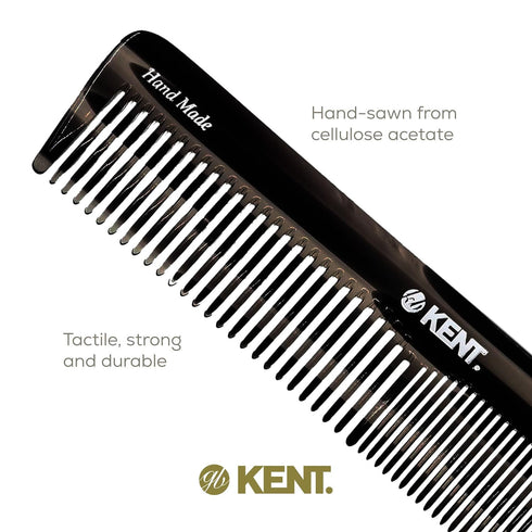 Kent 16TG Fine Tooth and Wide Tooth Comb - Handmade Styling Comb for All Hair Types, Grooming Combs